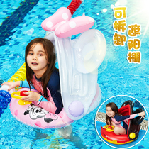 Sun protection Childrens sunshade seat ring with steering wheel swimming ring Seat ring Infant life buoy 0-4 years old swimming ring