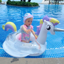 Baby swimming ring sitting ring Princess horse unicorn underarm ring baby sunshade Flamingo Beach Net Red