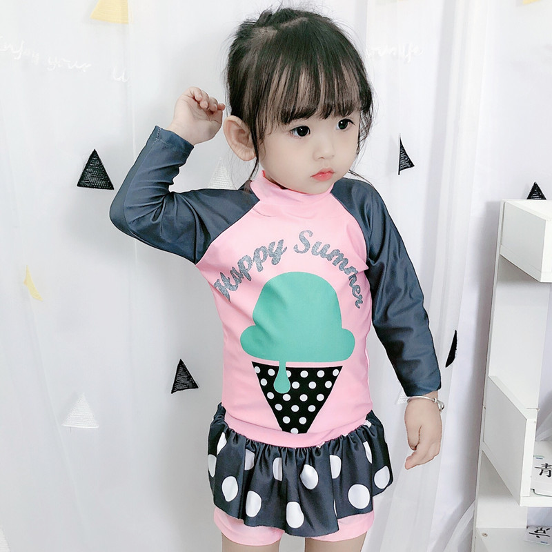 Child Swimsuit Girl Girl Korea Cute Skirt Swimsuit Baby Conjoined Children Princess Bikini-Taobao