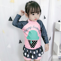 Childrens swimsuit girl girl Korean cute skirt swimsuit Baby Baby Baby conjoined child Princess bikini