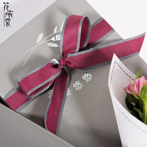 Flower dress Korean flower bouquet packaging ribbon DIY handmade material two-color simple ribbon ribbon ribbon flower flower shop