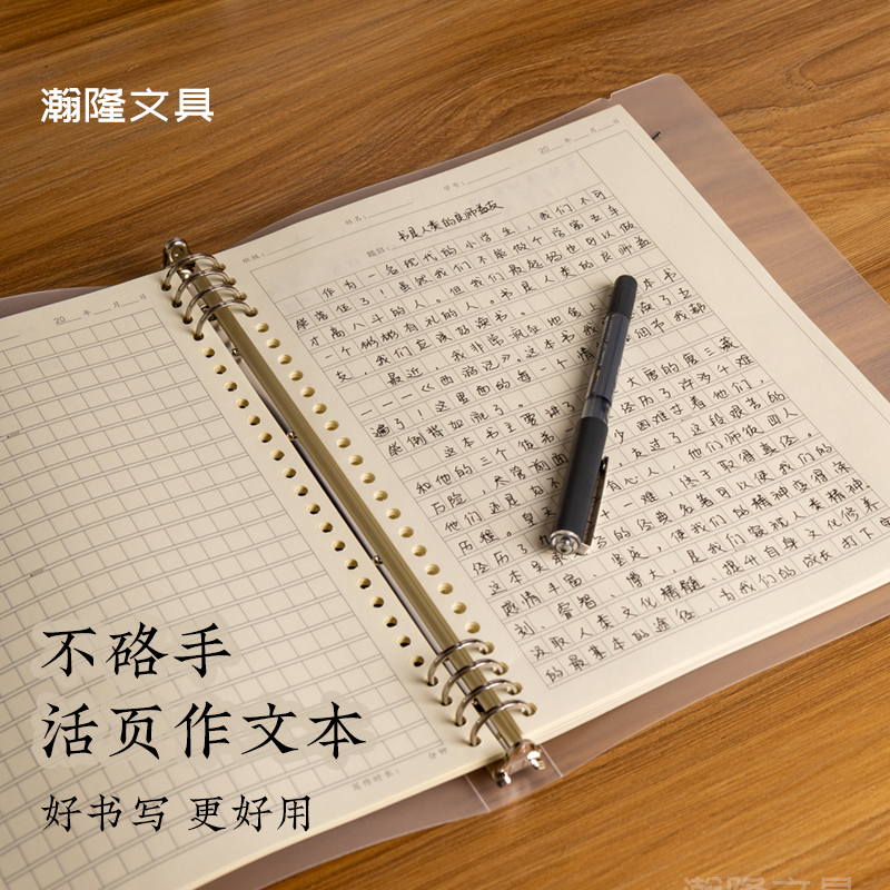 Loose-Leaf Composition Book with Word Count, Comfortable to Hold, Word Count Marker, Student Composition Book, B5 Loose-Leaf Book with Word Count Reminder