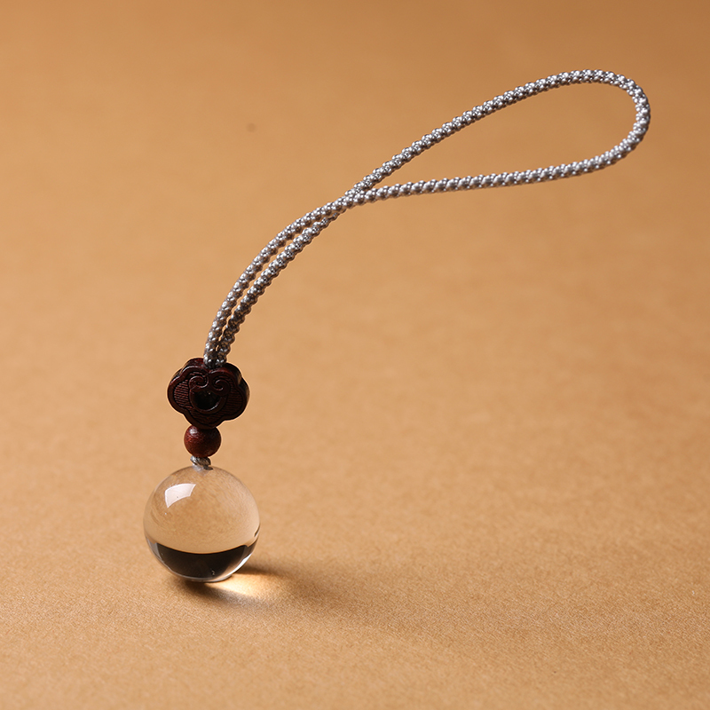 Natural White Crystal Ball Keychain for Women, Car Key Pendant, Car Hanging Ornament, Girls' Backpack Keychain Decoration