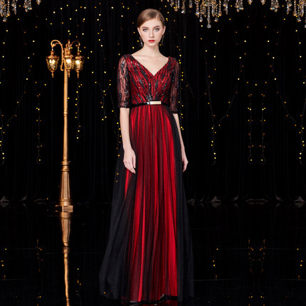 2018新款晚礼服长款晚宴会晚礼服高端大气音