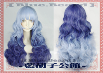 (Blue Beard) Idol event friends White Lily Saki night White Lily night blue cos wig