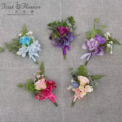 Mori European wedding beautiful red bride groom father mother wedding corsage opening ceremony ceremony