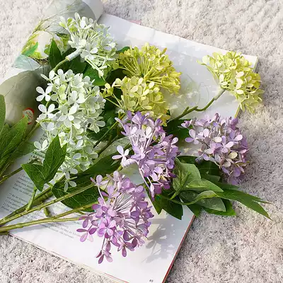 Single branch 3 heads Icelandic lilac ball simulation flower fake flower home decoration decoration wedding photography decorative flower