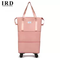 Розовый трехслойный [съемное универсальное колесо] [расширяемая емкость]