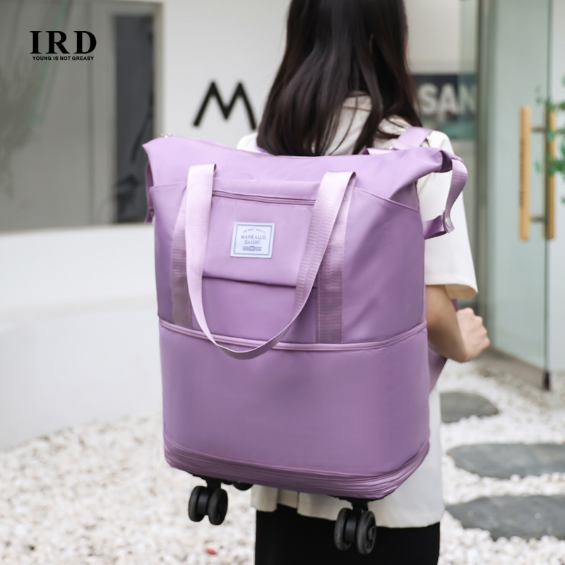 Universal Wheel Convertible Backpack Travel Bag Foldable Expandable Checked Carry-On Bag Large Capacity Luggage Storage Bag