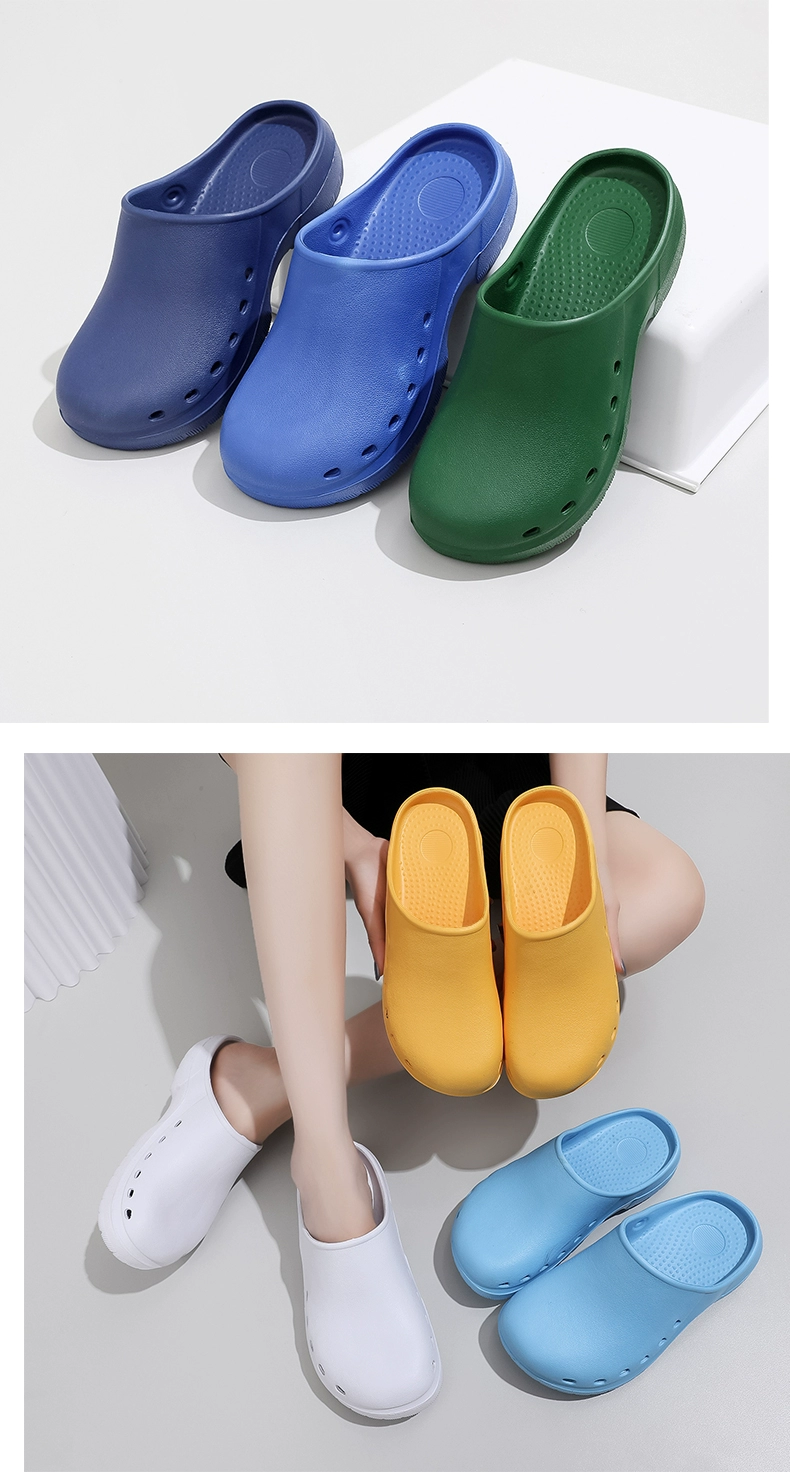 Operating room slippers women's breathable non-slip nurse's hole shoes medical special surgical shoes hospital toe-toe shoes doctor's shoes