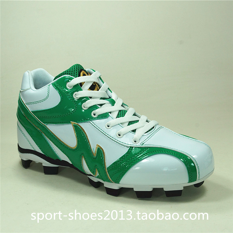 Baseball shoes rubber nail professional competition Japanese softball shoes factory custom direct selling green shoelace