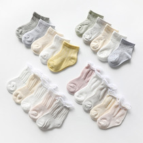 Summer baby socks ultra-thin mesh socks 01-3 years old male and female baby Songkou boat socks breathable infant short socks