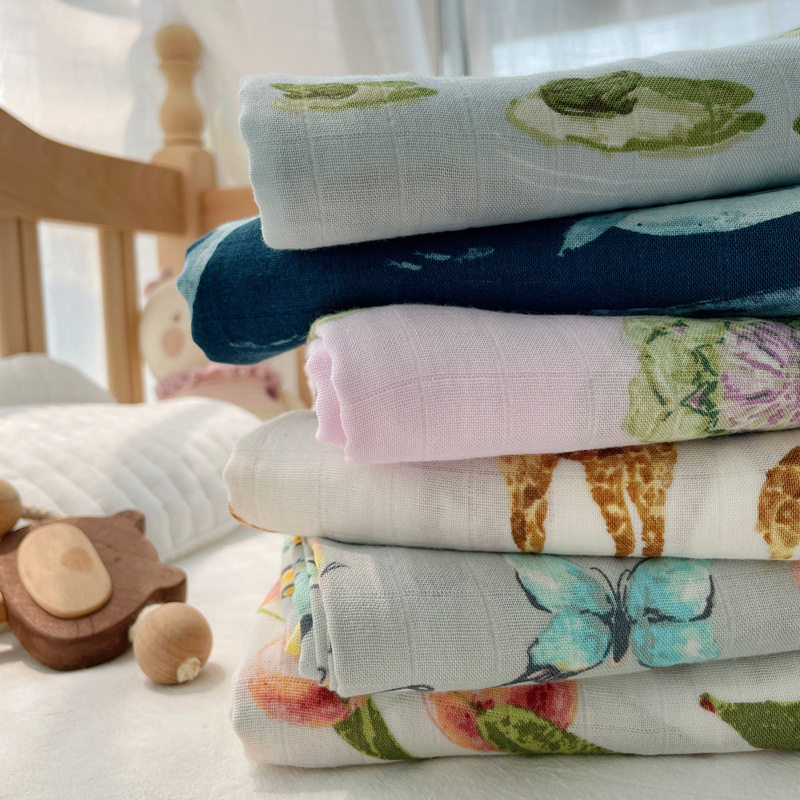 Baby natural bamboo cotton scarlet newborn baby bag made of anti-throng newborn baby bag Season Universal Child Blanket