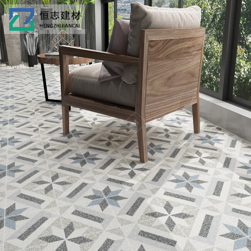 Industrial Wind Kitchen Guard Balcony Outdoor Imitation Ancient Water Grindstone Flowers Brick Background Wall Ground Flower tile abrasion resistant 200x200