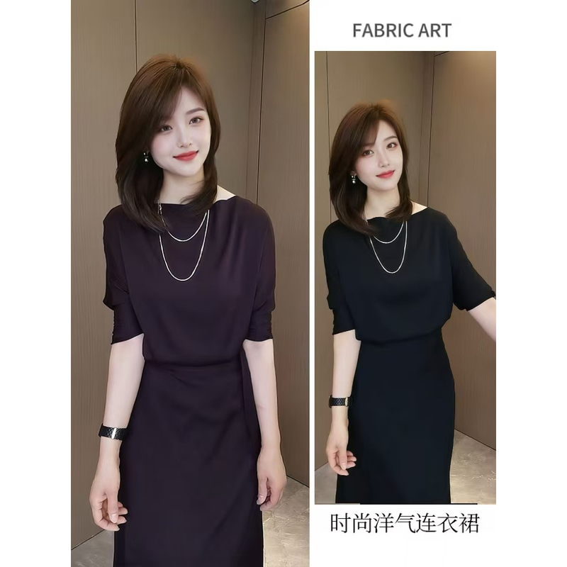 Luofen Fabric Story Women's Clothing 2026 New Style Elegant and Age-Reducing Waist-Cinching Dress