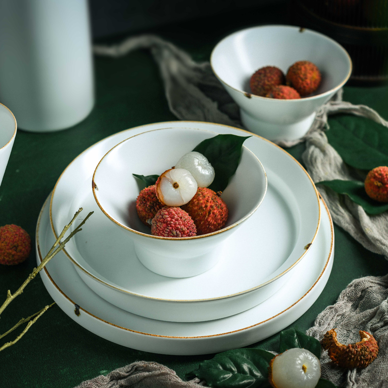 Sakura Shanghua Zha Jingdezhen original design tableware white plate salad plate Ceramic western plate dish plate Breakfast plate