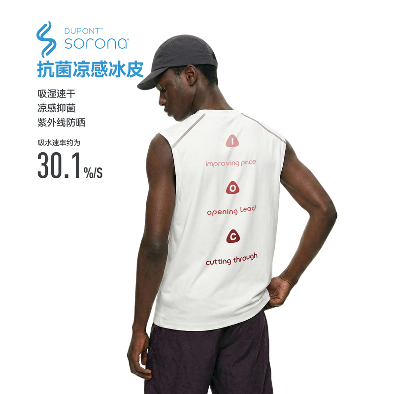 Iocss Terra Round-Neck Quick-Drying Vest for Men, Outdoor Antibacterial, Sun-Protective, Breathable Running Sleeveless Sports Top