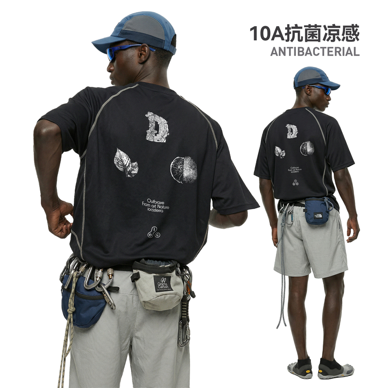 Iocss Terra Cool Quick-Drying Short-Sleeved T-Shirt Outdoor Raglan Sleeve Printed Breathable Antibacterial Loose Casual Top Iocss Terra Cool Quick-Drying Short-Sleeved T-Shirt Outdoor Raglan Sleeve Printed Breathable Antibacterial Loose Casual Top