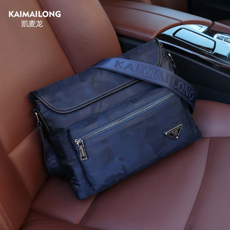 Kermacron Men's Single Shoulder Bag Inclined Satchel Waterproof Oxford Spun Cross Section Men Business Casual Canvas Man Bag