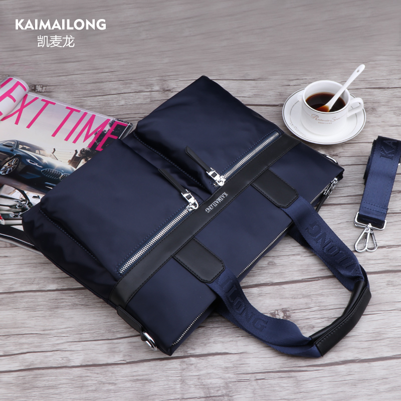 Kermacron Men's handbag Oxford nylon cloth Leisure Business horizontal version Canvas Man Bag Single Shoulder Bag Hand Carrying Bag