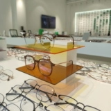 Новая полка для оптического магазина, стойка для размещения, белая твердая древесина, акрил, выставочный прилавок Nakajima, декоративный реквизит