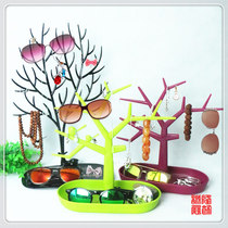 Creative tree glasses display rack jewelry ring necklace storage sunglasses sun glasses props shelf decoration