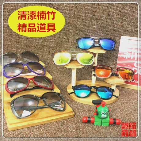 Высококлассный деревянный стенд из натурального дерева, солнцезащитные очки, реквизит, креативный ретро декор