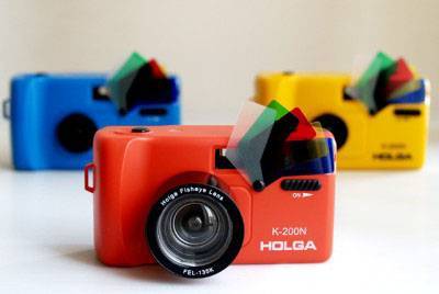 LOMO Holga 135 fisheye máy ảnh K200N bốn màu flash fisheye ống kính