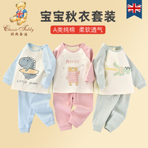 Classic Teddy baby autumn clothes set Cotton baby underwear autumn pants mens and womens childrens cotton sweater Cotton childrens pajamas