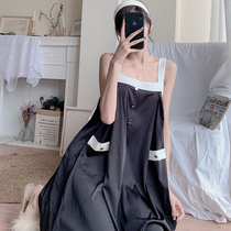 2022 New Sleepwear Women Spring Fall Ice Silk Sexy Slim Net Red Advanced Sensary Silk Harness Sleeping Dresses Summer