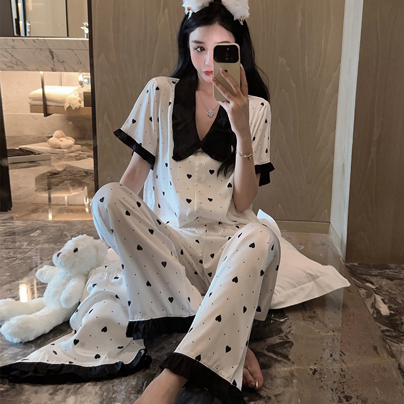 Summer Women's Pajamas Ice Silk Three-Piece Set Short-Sleeved Shorts Long Pants 2026 Short-Sleeved High-End Home Wear Set