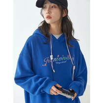 UBUIE dry fish Klein with blue Lieven cap embroidered sweatshirt female design sensation 2022 early spring new loose laziness