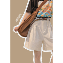 UBUIE dried fish white suit shorts female summer high waist wide leg pear shaped a middle pants thin overalls five-point pants