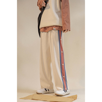 UBUIE dried fish wide leg breasted pants female spring and autumn thin straight loose casual pants high waist sports pants children