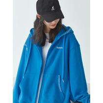 UBUIE Dry Fish Klein Blue Sweatshirt Jacket Woman Loose Even Hat Advanced Sensation Printed Spring New Zipper Cardigan