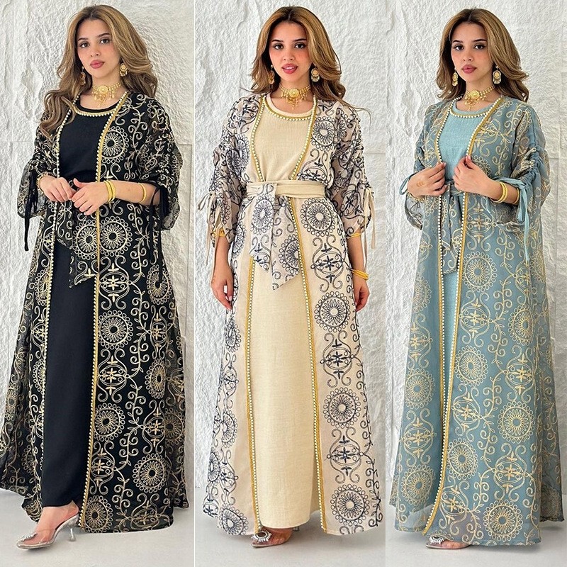 Printed Dress, Long Robe, Vest Dress, Lace-Up Suit for Women