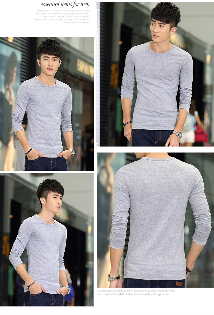 Áo cotton nam mùa đông với quần áo cách nhiệt cashmere ấm áp áo thun nam dài tay và áo nhung dày mùa đông áo thun nam hàng hiệu