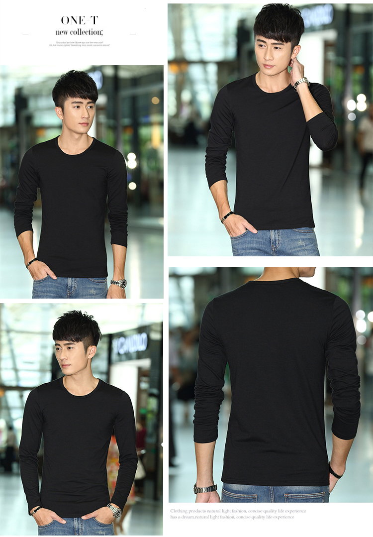 Áo cotton nam mùa đông với quần áo cách nhiệt cashmere ấm áp áo thun nam dài tay và áo nhung dày mùa đông áo thun nam hàng hiệu