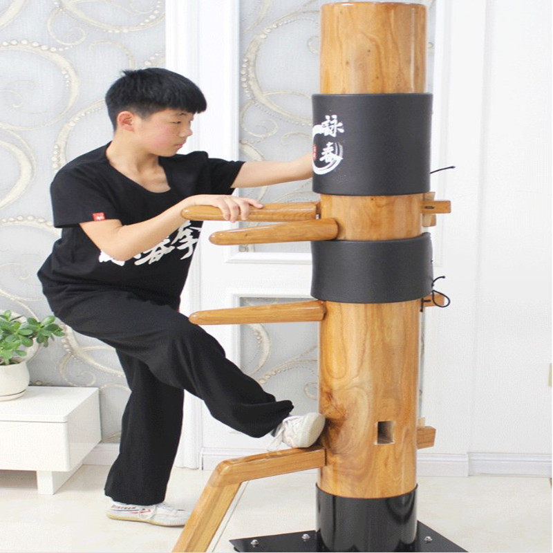 Wing Chun Boxing Wooden Man Pile Simple Leaves Ask Standing Exercises Martial Suction Cups Training Loose And Tumbler Tumbler Domestic Wooden Stump