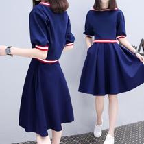 (High quality fabric) (pocket dress)Temperament Korean version of the long casual summer a-line dress