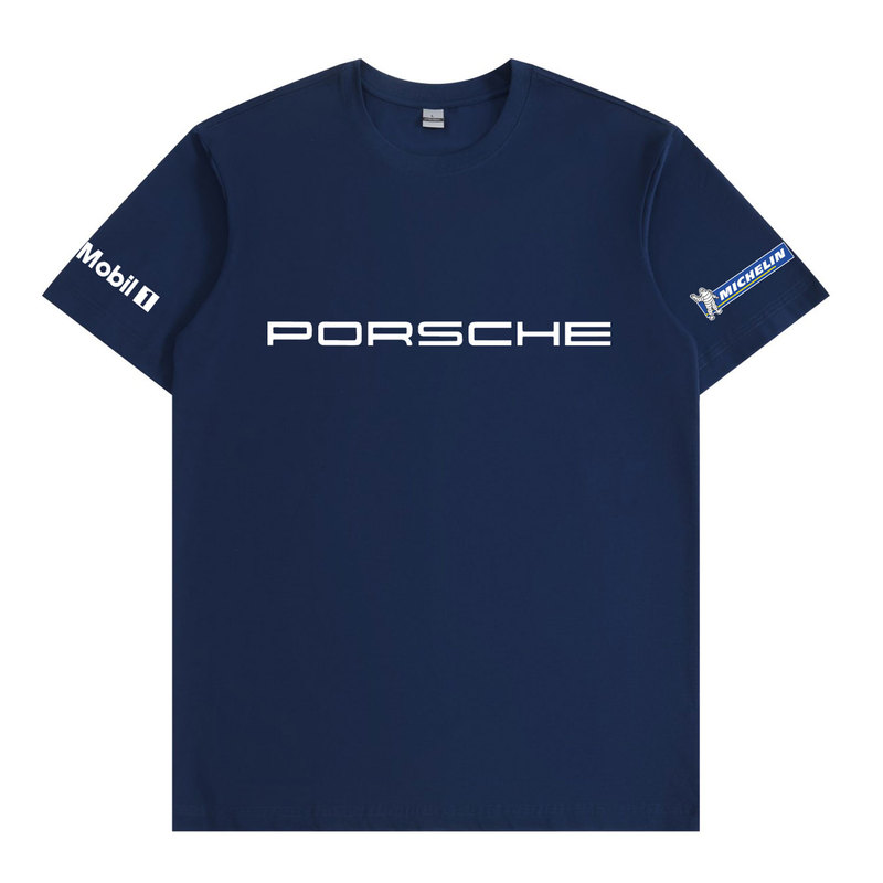 Porsche Porsche Short-Sleeved T-Shirt Racing Breathable Sports Series Co-Branded Printed Top 911 Cayenne Round Neck