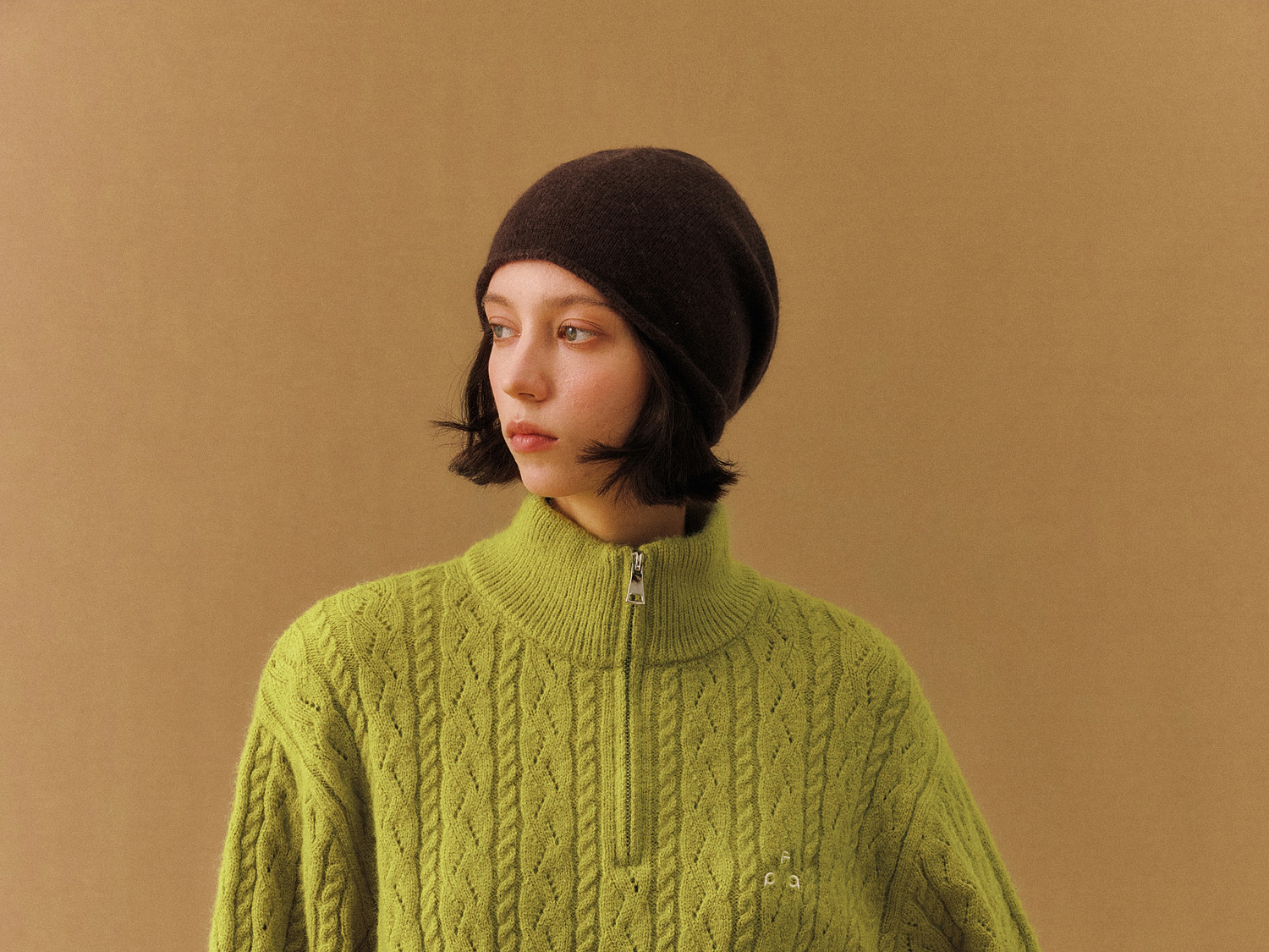 FPA Half-Zip Cable-Knit Sweater