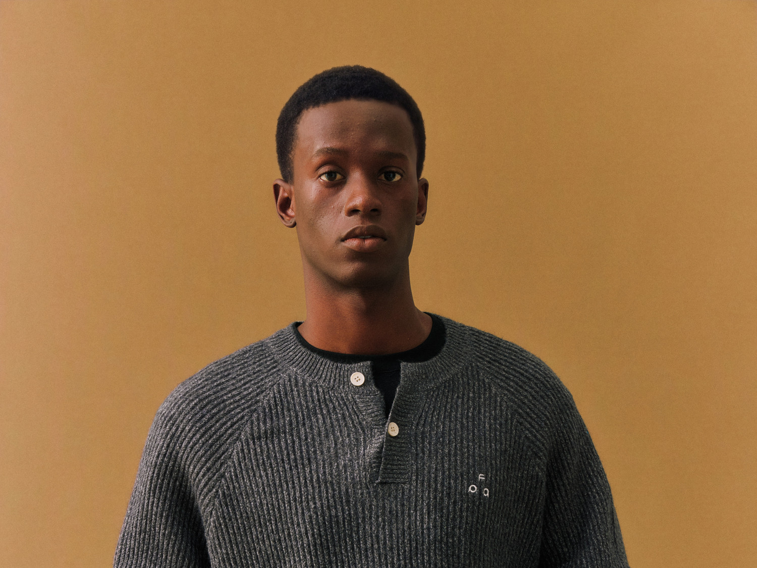 FPA Cable-Knit Color-Block Henley Sweater