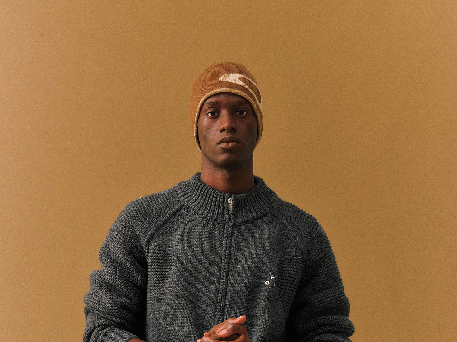FPA Space-Dyed Zip-Up Cutout Sweater