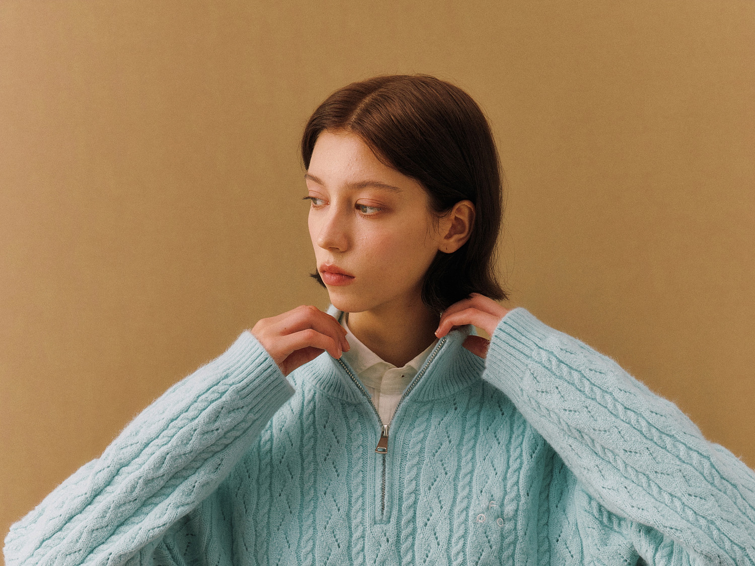 FPA Half-Zip Cable-Knit Sweater