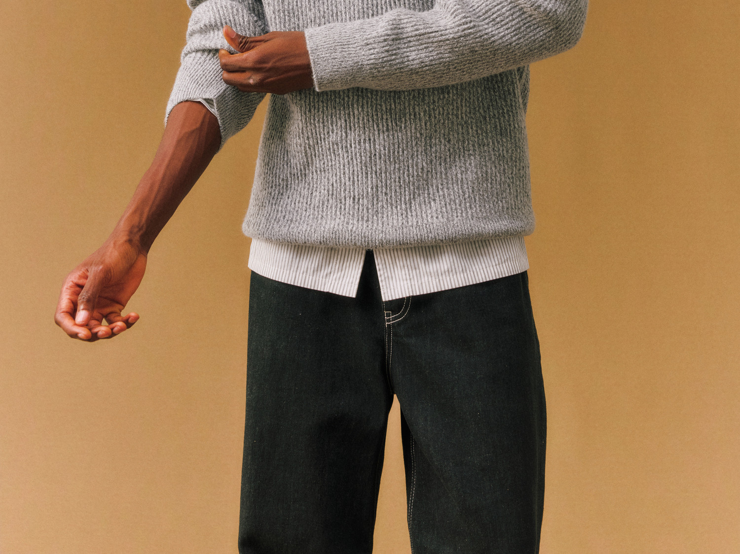 FPA Cable-Knit Color-Block Henley Sweater