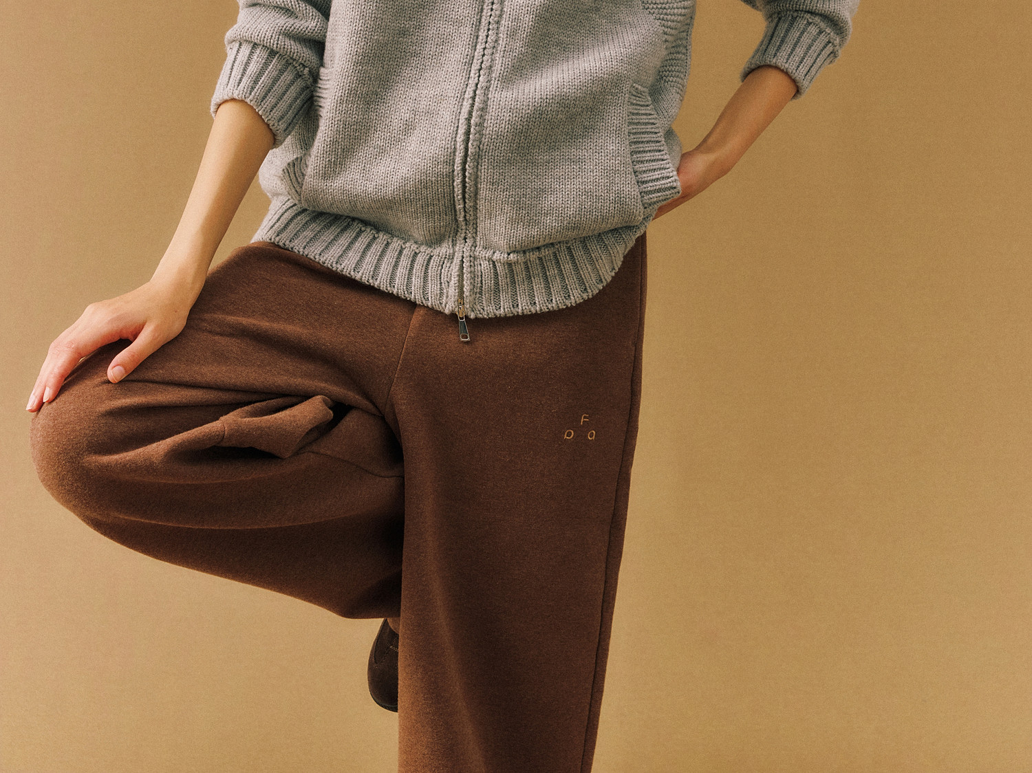 FPA Space-Dyed Zip-Up Cutout Sweater