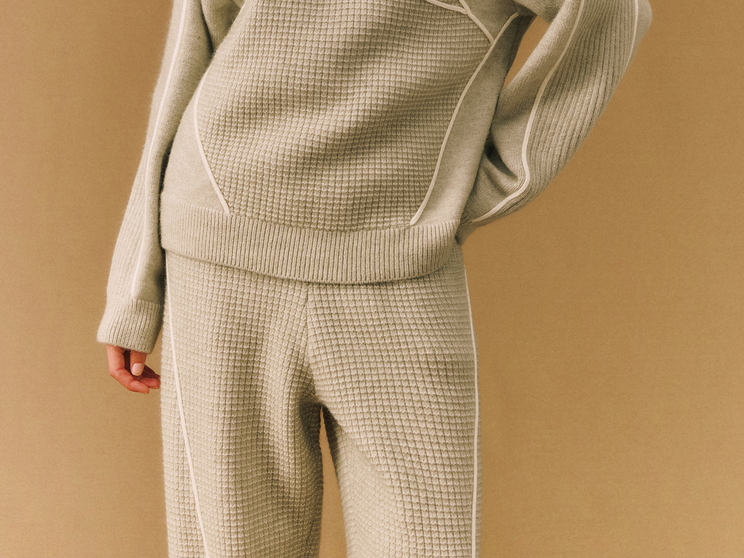 FPA Half-Zip Color-Block Jacquard Sweater