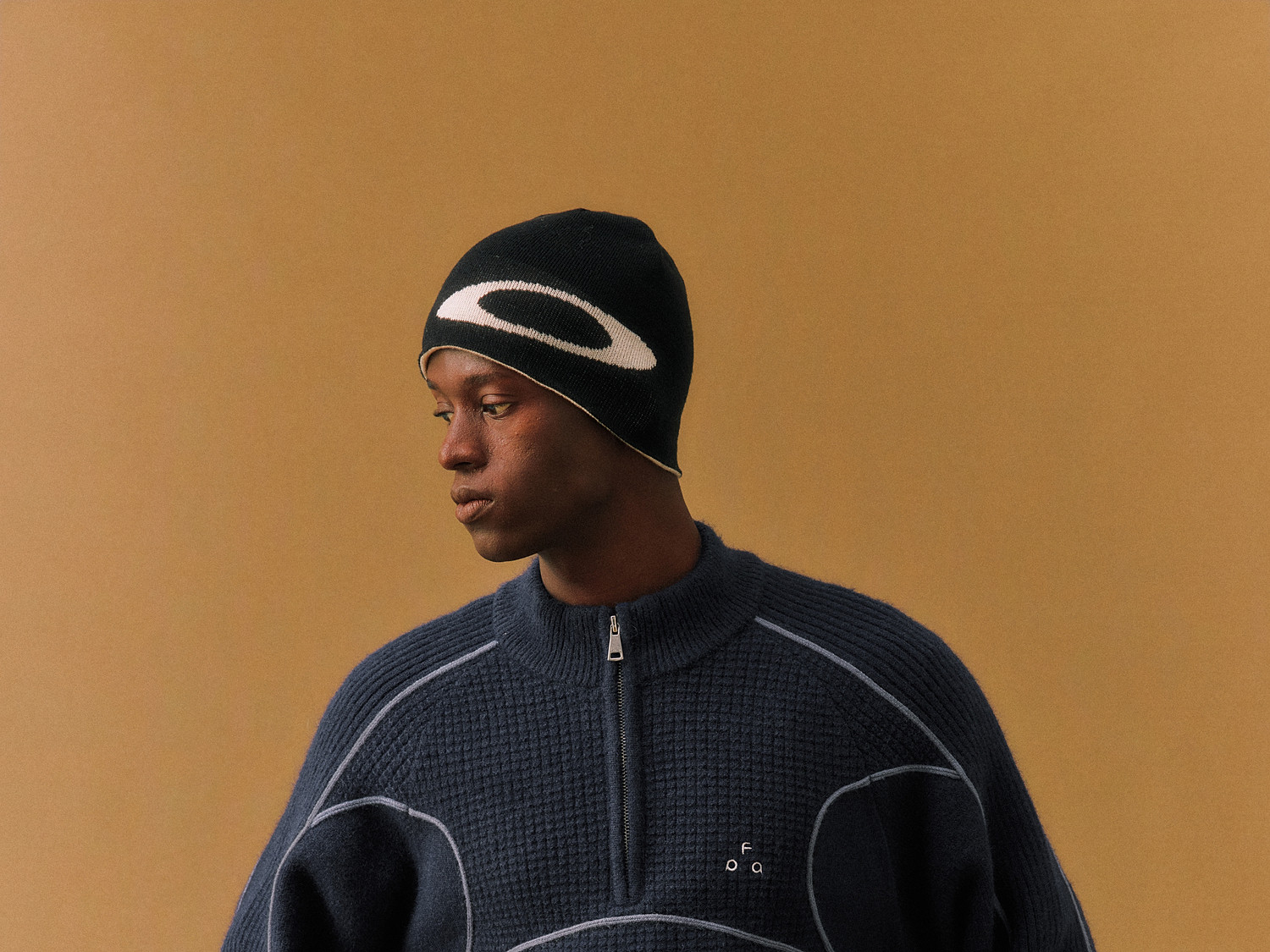 FPA Half-Zip Color-Block Jacquard Sweater