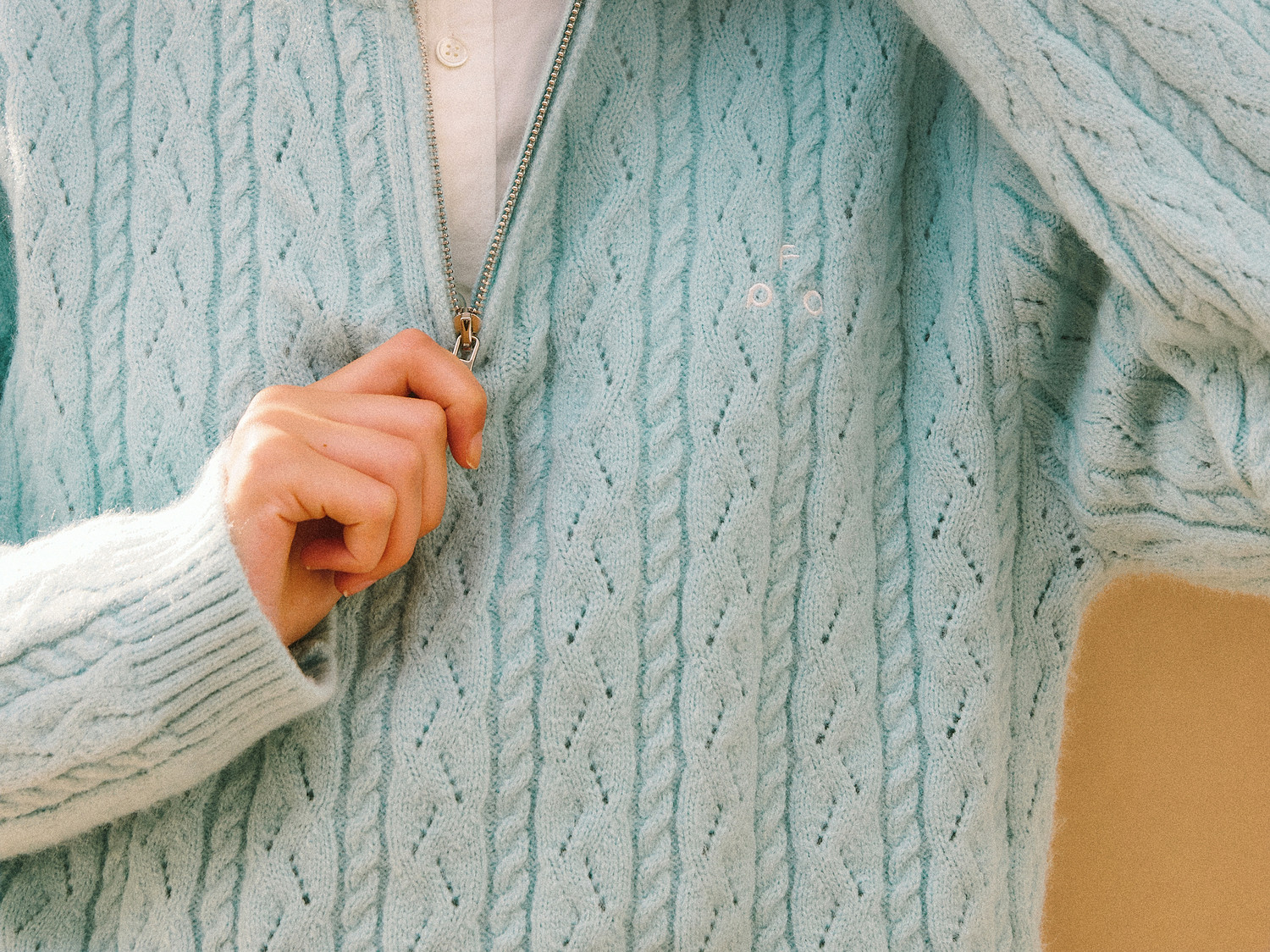 FPA Half-Zip Cable-Knit Sweater